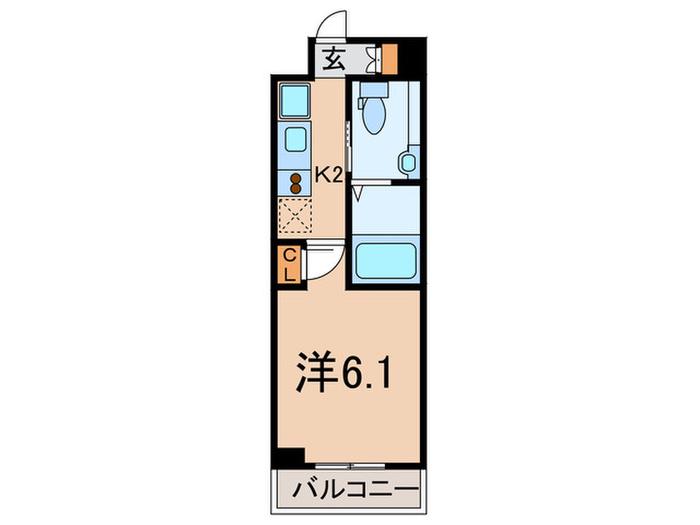 パークキューブ大井町(1K/4階)の間取り写真