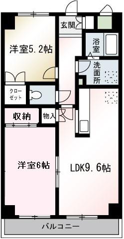 アンシャンテ朝霞台(2LDK/3階)の間取り写真