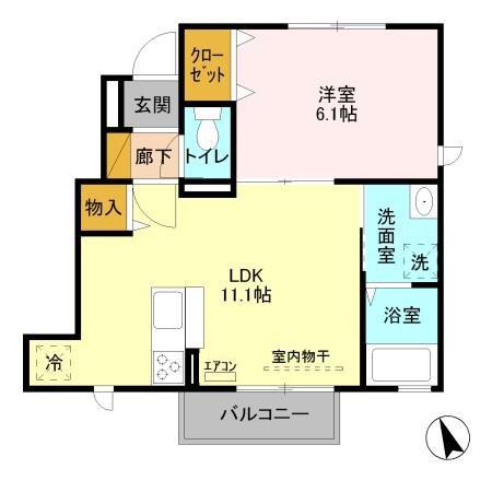 アルヴィータ(1LDK/1階)の間取り写真