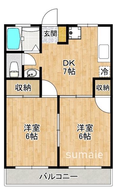 メゾン望月(2DK/3階)の間取り写真