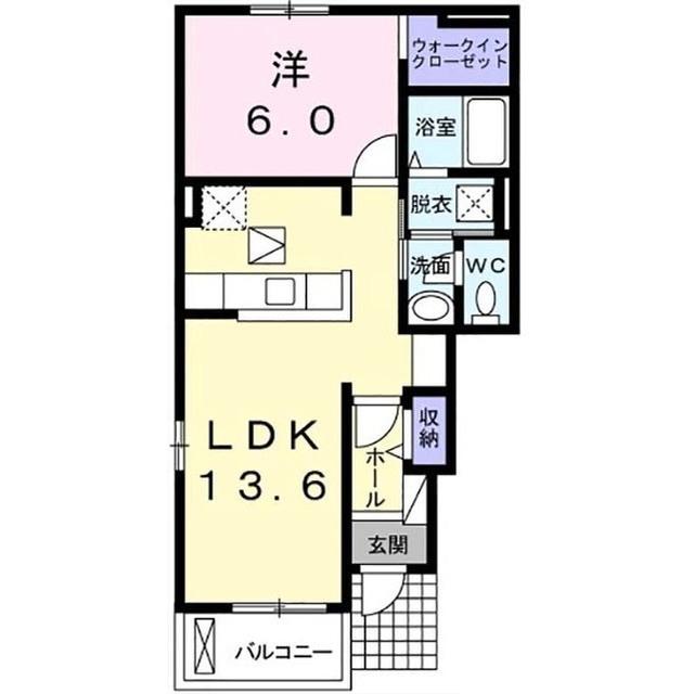 ペンサミエント A(1LDK/1階)の間取り写真