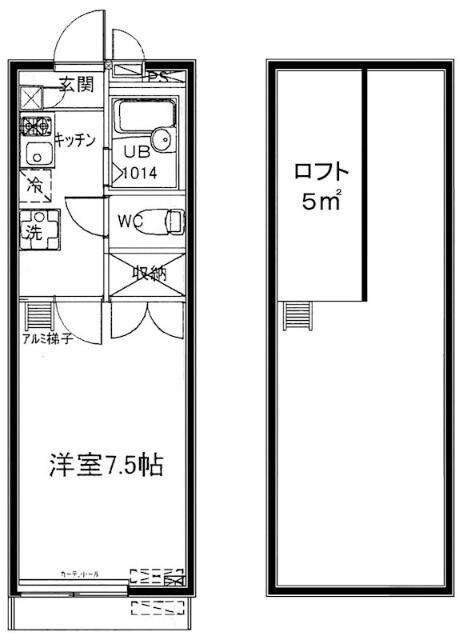 メインシティガーデン華(1K/1階)の間取り写真