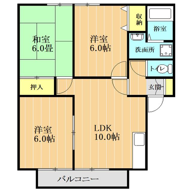 サンガーデン秋津(3LDK/2階)の間取り写真