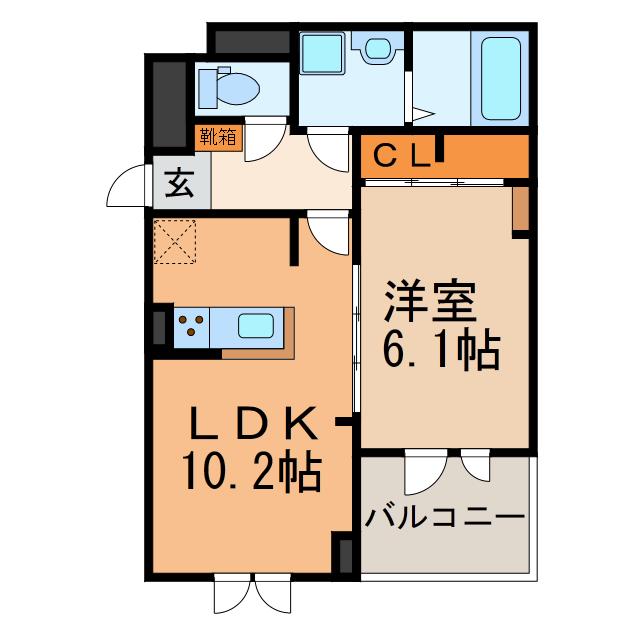 グランツ(1LDK/3階)の間取り写真