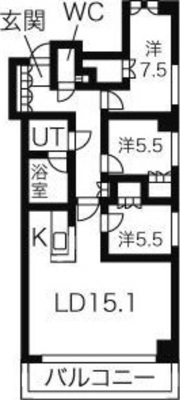 クレステージ宮の森(3LDK/8階)の間取り写真