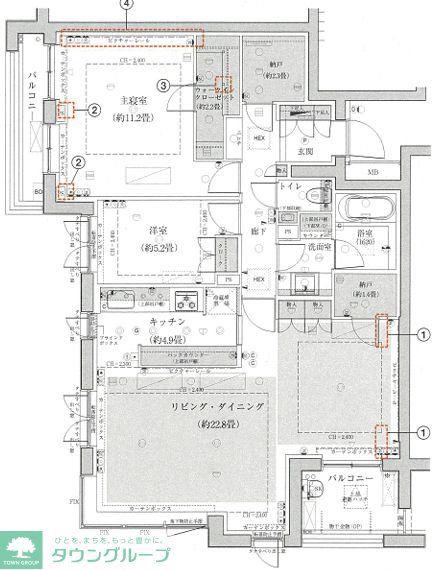 パークシティ浜田山C棟(2SLDK/2階)の間取り写真