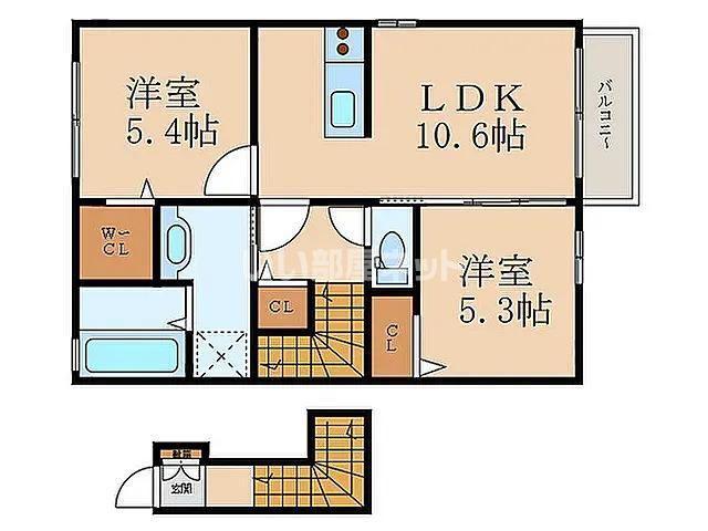 セジュール柏G(2LDK/2階)の間取り写真