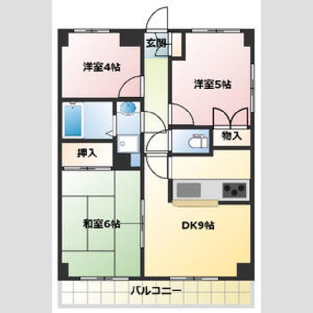 スカイビュウ11(3DK/10階)の間取り写真