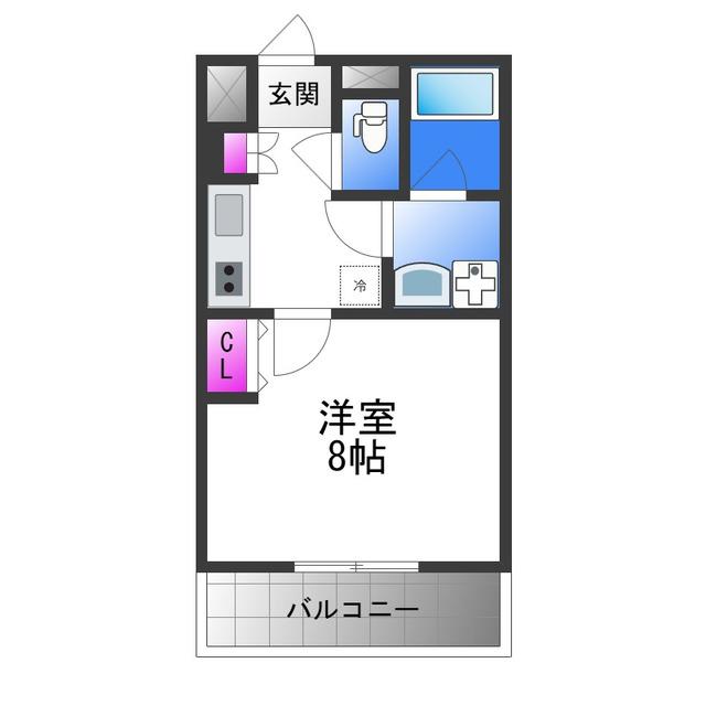 LIVIAZ OSAKA イースト(1K/3階)の間取り写真