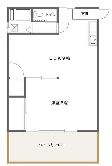 ハピネス本八幡(1LDK/4階)の間取り写真