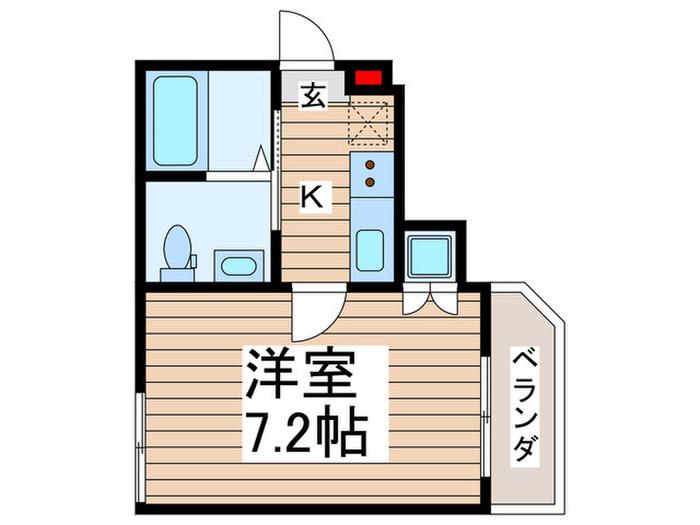 グレーシア幕張(1K/2階)の間取り写真
