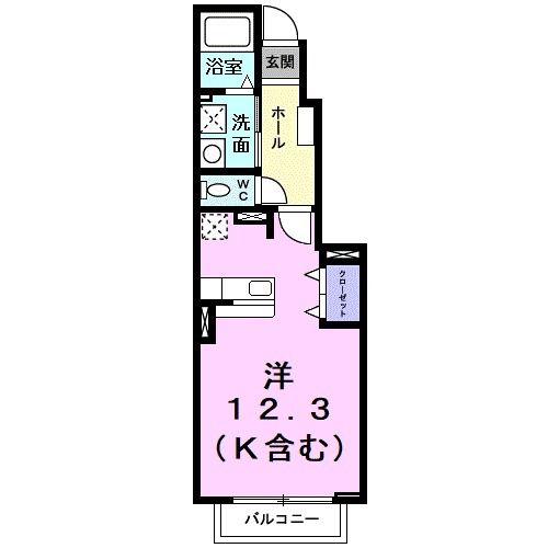 カーサノーチェ(ワンルーム/1階)の間取り写真
