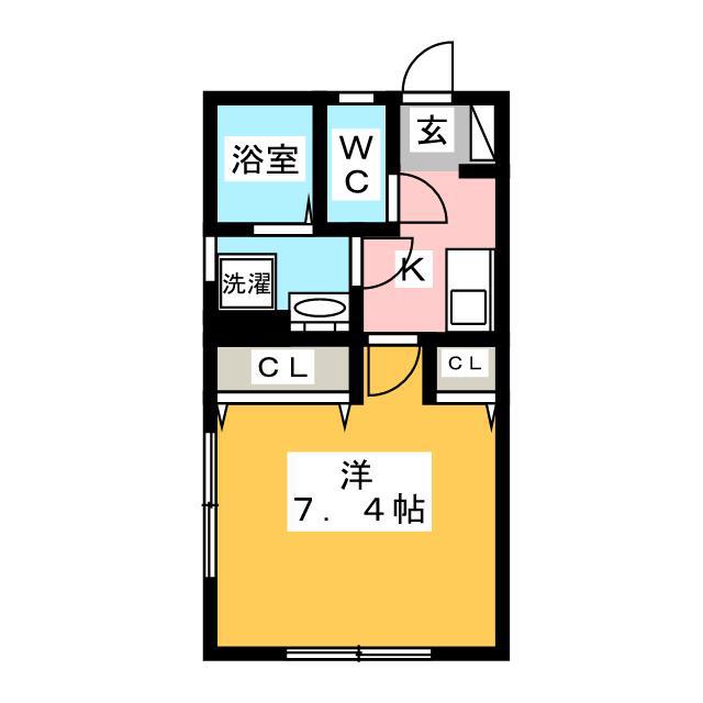 リブリオ湘南(1K/1階)の間取り写真