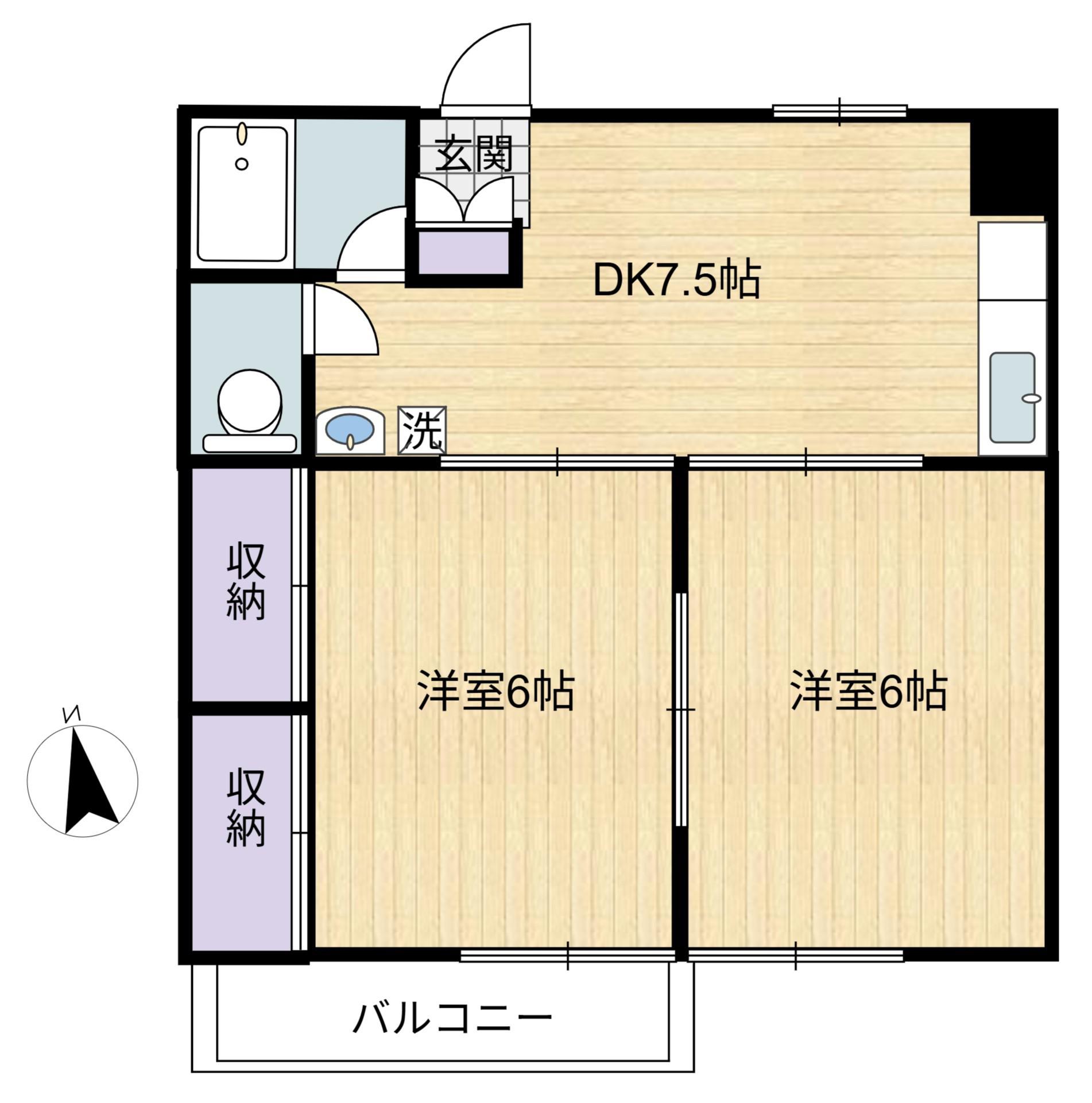 サンハイツ(2DK/1階)の間取り写真