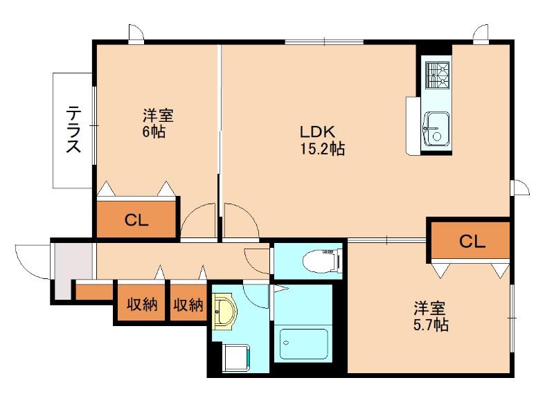 RURAL COMFORT N(2LDK/1階)の間取り写真