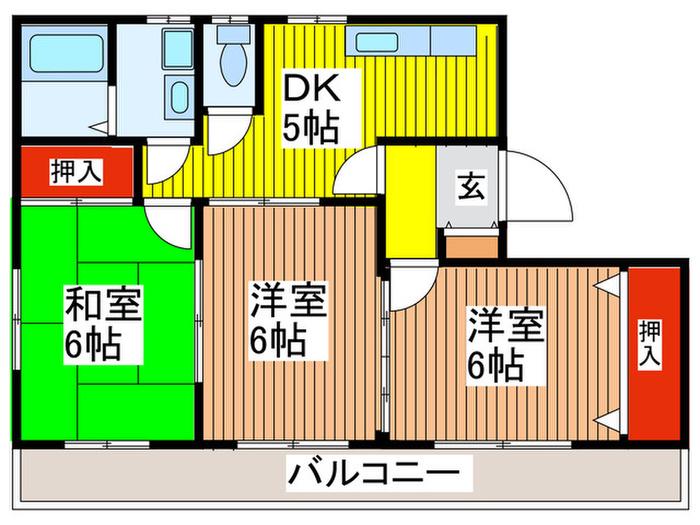 VILLAGI HOKUEI(3DK/3階)の間取り写真