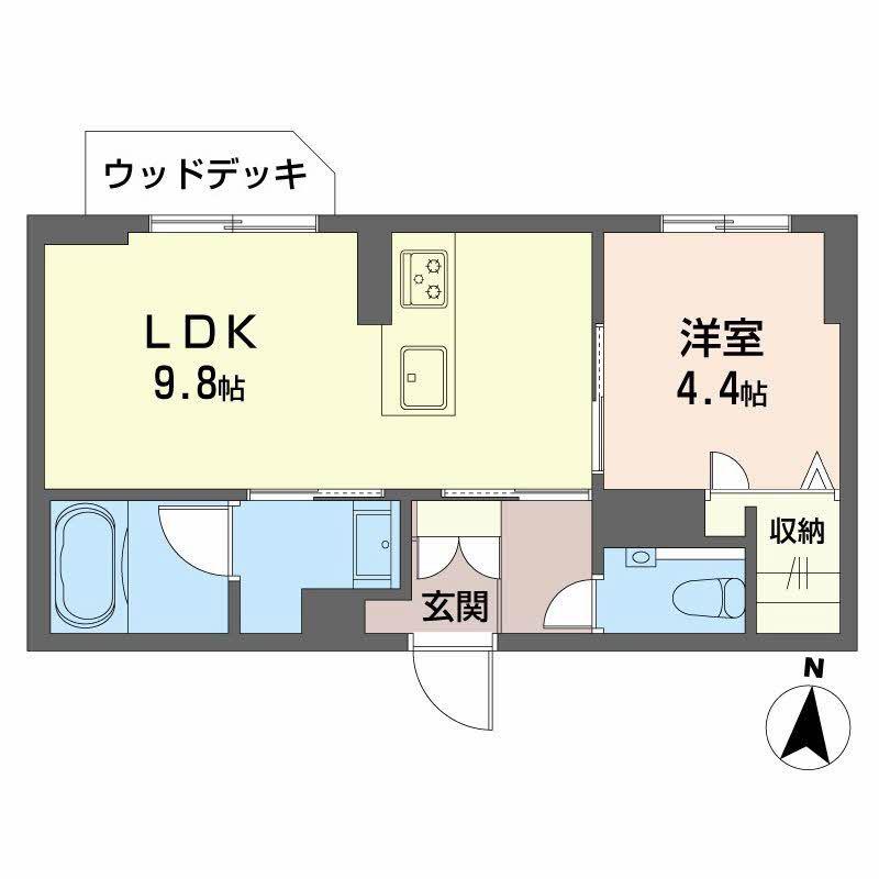 ラゴアゾ(1LDK/1階)の間取り写真
