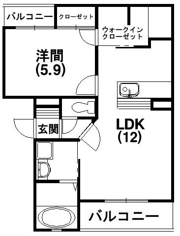 SOLEIL LEVANT(1LDK/2階)の間取り写真