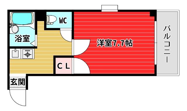 ラフォレスタ(1K/5階)の間取り写真