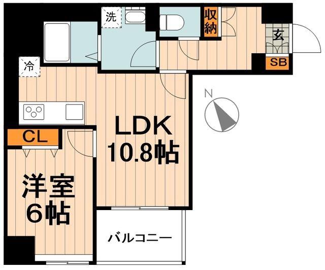 GRACE ノース TOKYO(1LDK/10階)の間取り写真