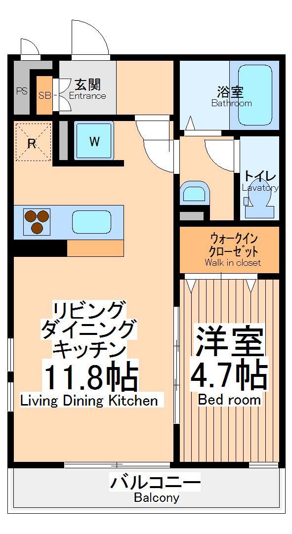 リブリグランシャイン(1LDK/3階)の間取り写真