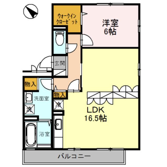 リビングタウンなかもず(1LDK/2階)の間取り写真