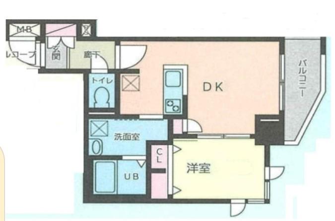 フィオーレ品川(1DK/5階)の間取り写真