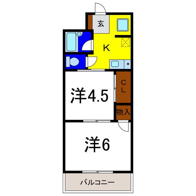 パールメゾン松茂(2K/2階)の間取り写真