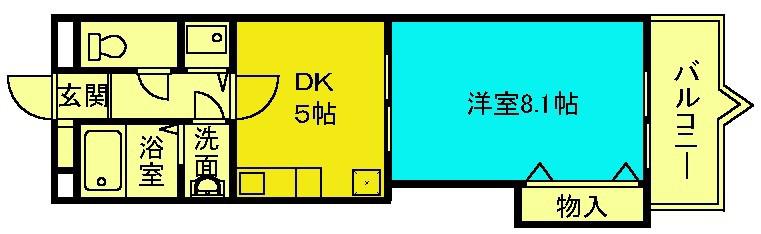 山本グリーンヴィレッジII(1DK/6階)の間取り写真