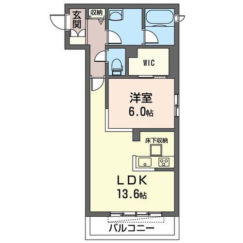 アンソレイユ仲六郷(1LDK/3階)の間取り写真