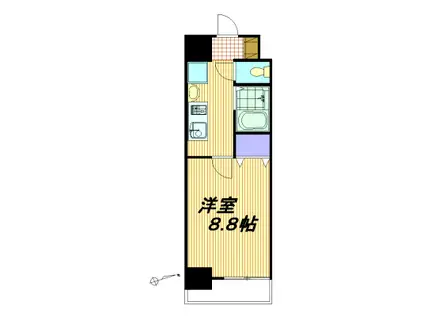 パルティール覚王山(1K/6階)の間取り写真