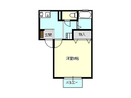 グランシャリオII(1K/1階)の間取り写真