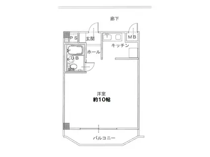 センチュリーするが(ワンルーム/2階)の間取り写真