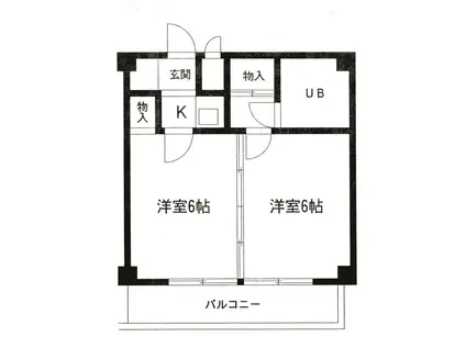 東和プラザ(2K/5階)の間取り写真