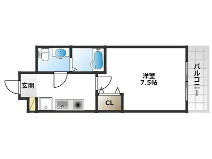 AMERI南桜塚(1K/3階)の間取り写真