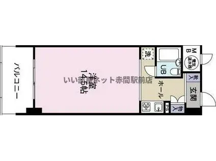夏井ケ浜リゾートマンション(ワンルーム/1階)の間取り写真