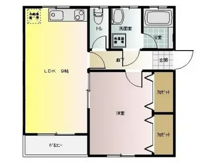 ソニックハイツ(1LDK/2階)の間取り写真