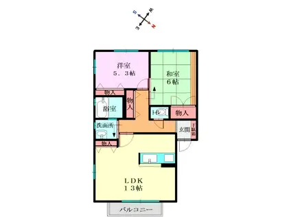 プチメゾン(2LDK/1階)の間取り写真