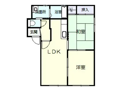 ラフィネ錦野A(2LDK/1階)の間取り写真