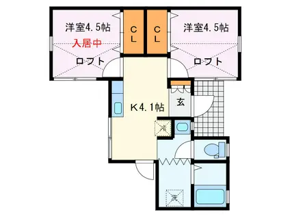YOTSUBA(1K/1階)の間取り写真