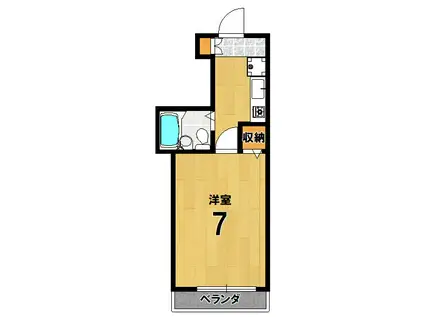 ブレアコート北山(1K/2階)の間取り写真