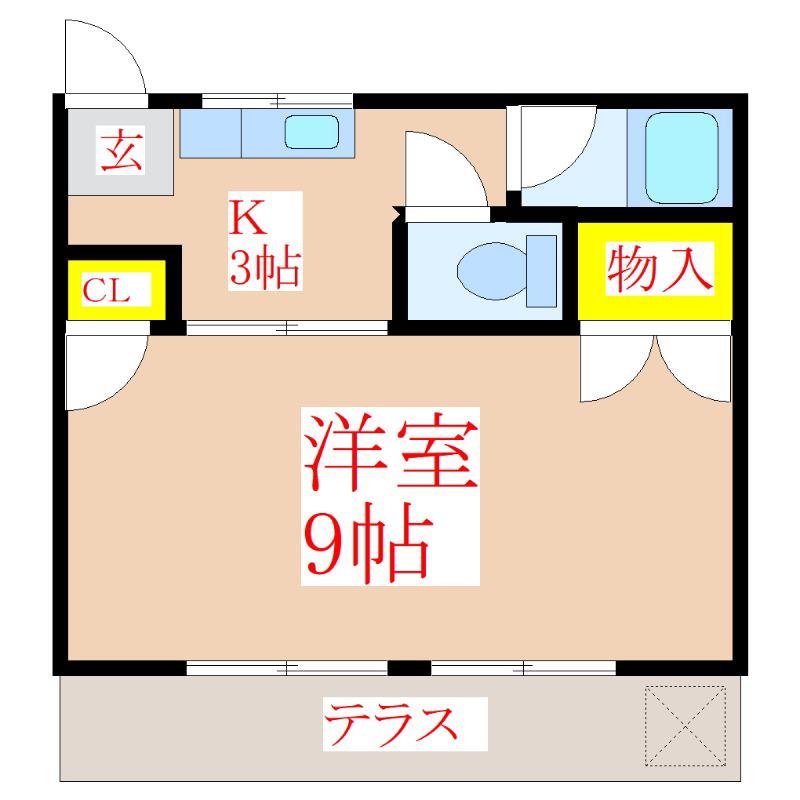 ノボリハイツ(1K/1階)の間取り写真