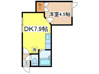 M.I.C.N HOUSE(1DK/1階)の間取り写真