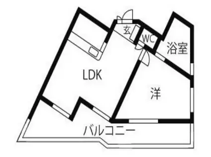 ラックスホーム弘明寺(1LDK/2階)の間取り写真