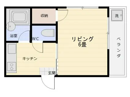 マノア草牟田(1K/3階)の間取り写真