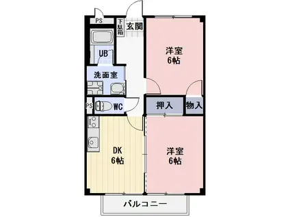 ドゥーロジュマンTERASHIMAA(2DK/2階)の間取り写真