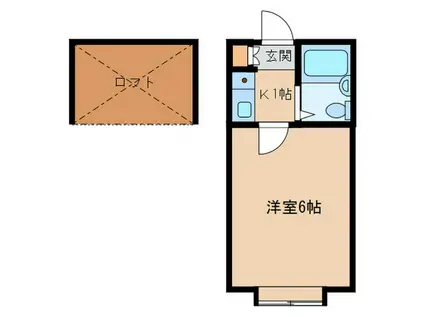 コスモ21東新(1K/2階)の間取り写真