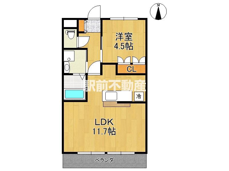 メルヴェール ハイム(1LDK/1階)の間取り写真