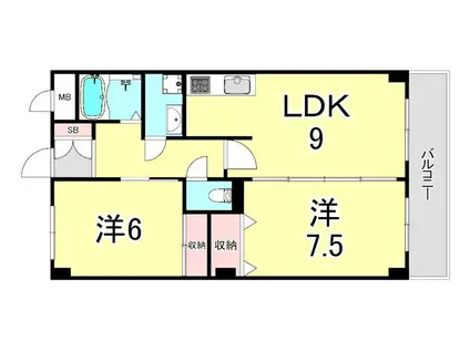 レジデンス・ハヤシ(2LDK/3階)の間取り写真