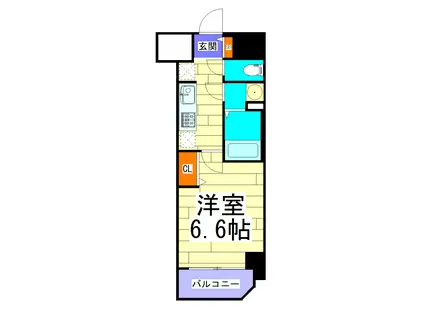 プレサンスTHE TENNOUJI 逢阪トゥルー(1K/7階)の間取り写真